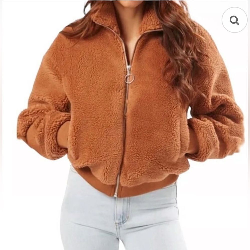 💙WeWoreWhat Sherpa Teddy Bomber Jacket